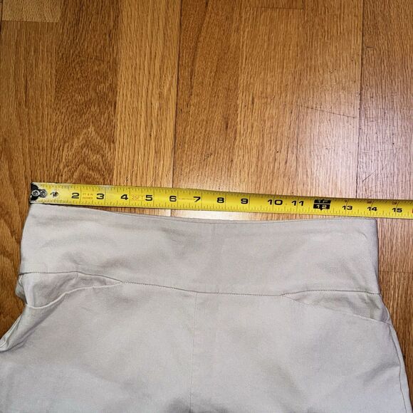 J. McLaughlin Women's Pull On Ankle Pants Split Sides Beige Sz 4 Preppy Classic - Picture 5 of 16